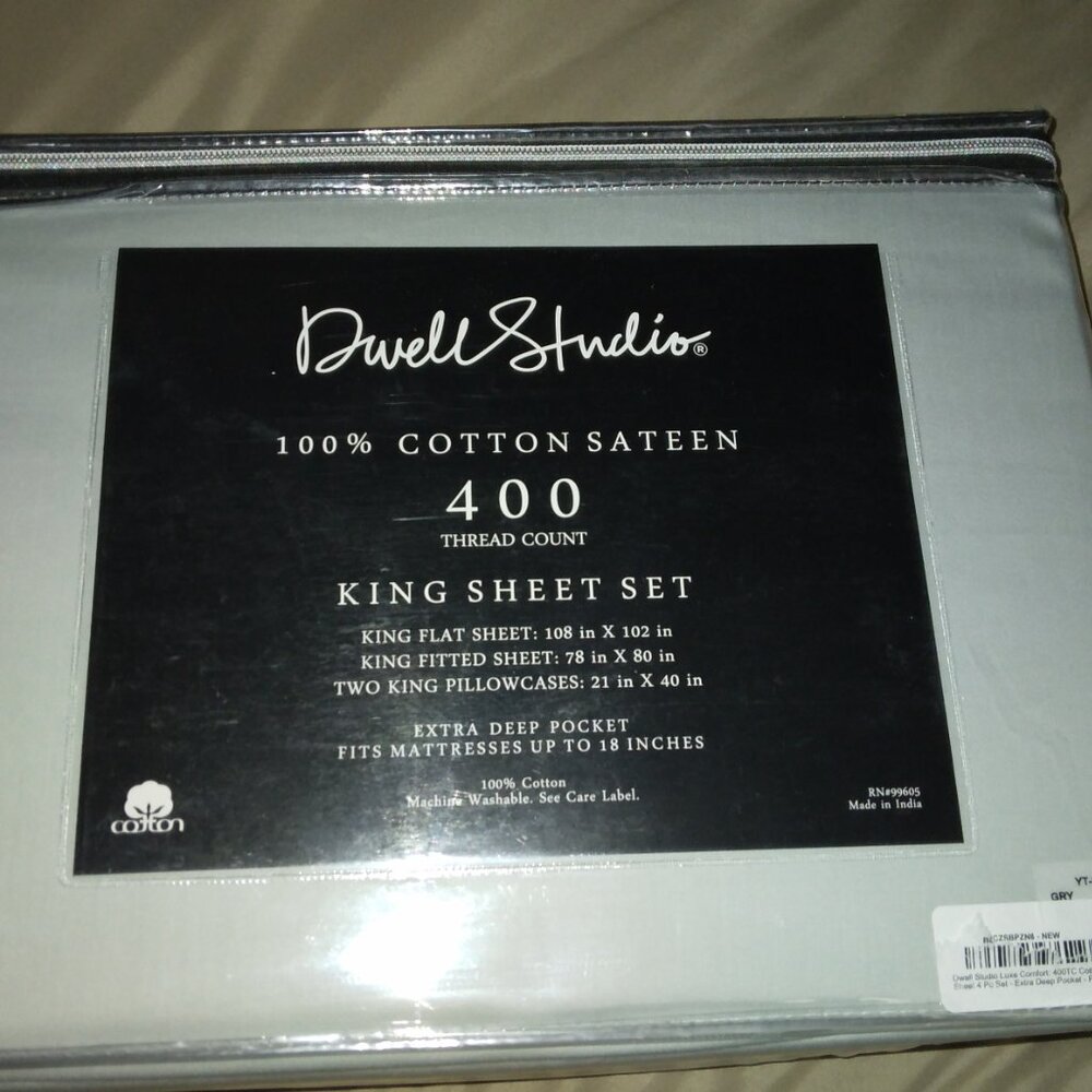 Brand new sateen king bed sheet set